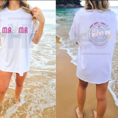 "Midnight Rhythm" – Women's Vintage Rock Graphic Fitted Top