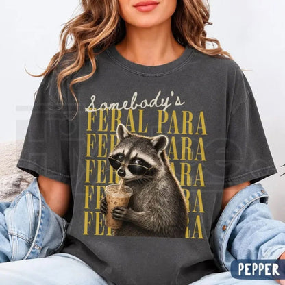 Comfort Colors Funny Raccoon Paraprofessional Para Tee