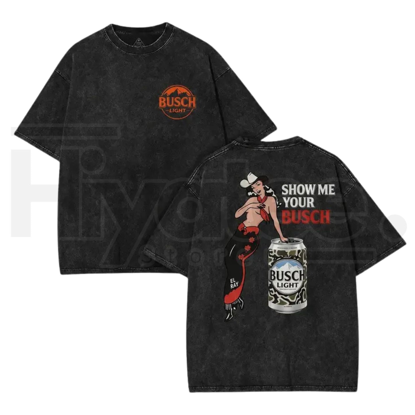 Y2K Pin Up Cowgirl Washed Black Graphic Tee