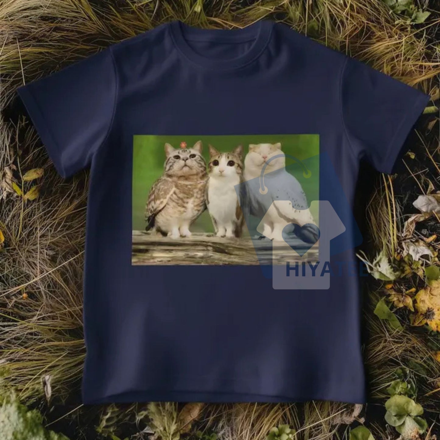 "Meowl with Family" Meme T-Shirt – Funny Cat and Owl Brainrot Tee