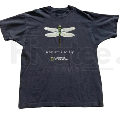 National Geographic Dragonfly Graphic Baby Tee – Y2K Aesthetic Crop Top