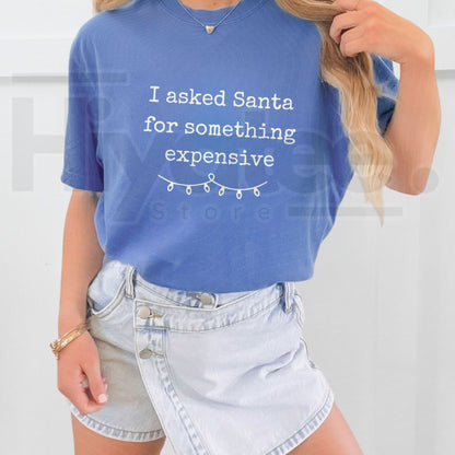 Comfort Colors Funny Matching Christmas Couple Shirts – Santa Quote Holiday Tees