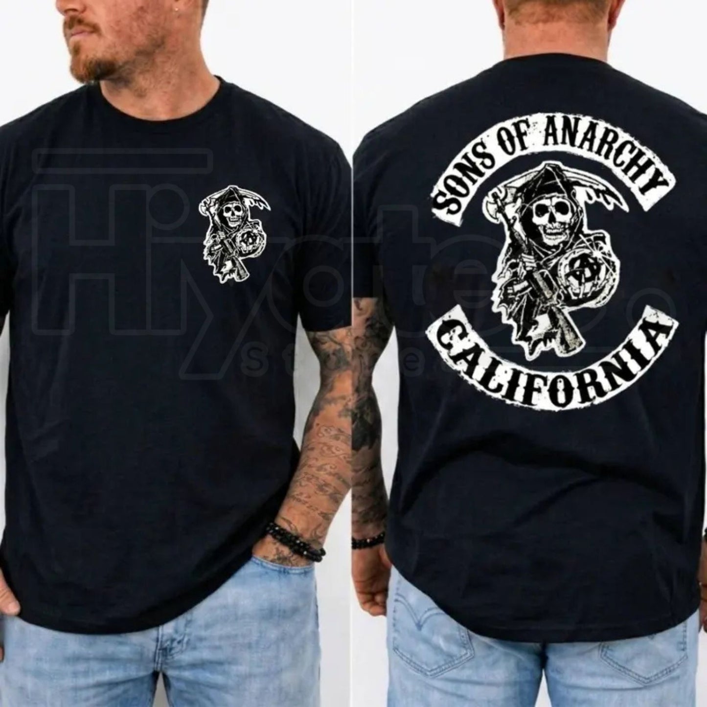SOA Vintage Biker Graphic T-Shirt – Retro Jax Teller Motorcycle Club Fan Tee