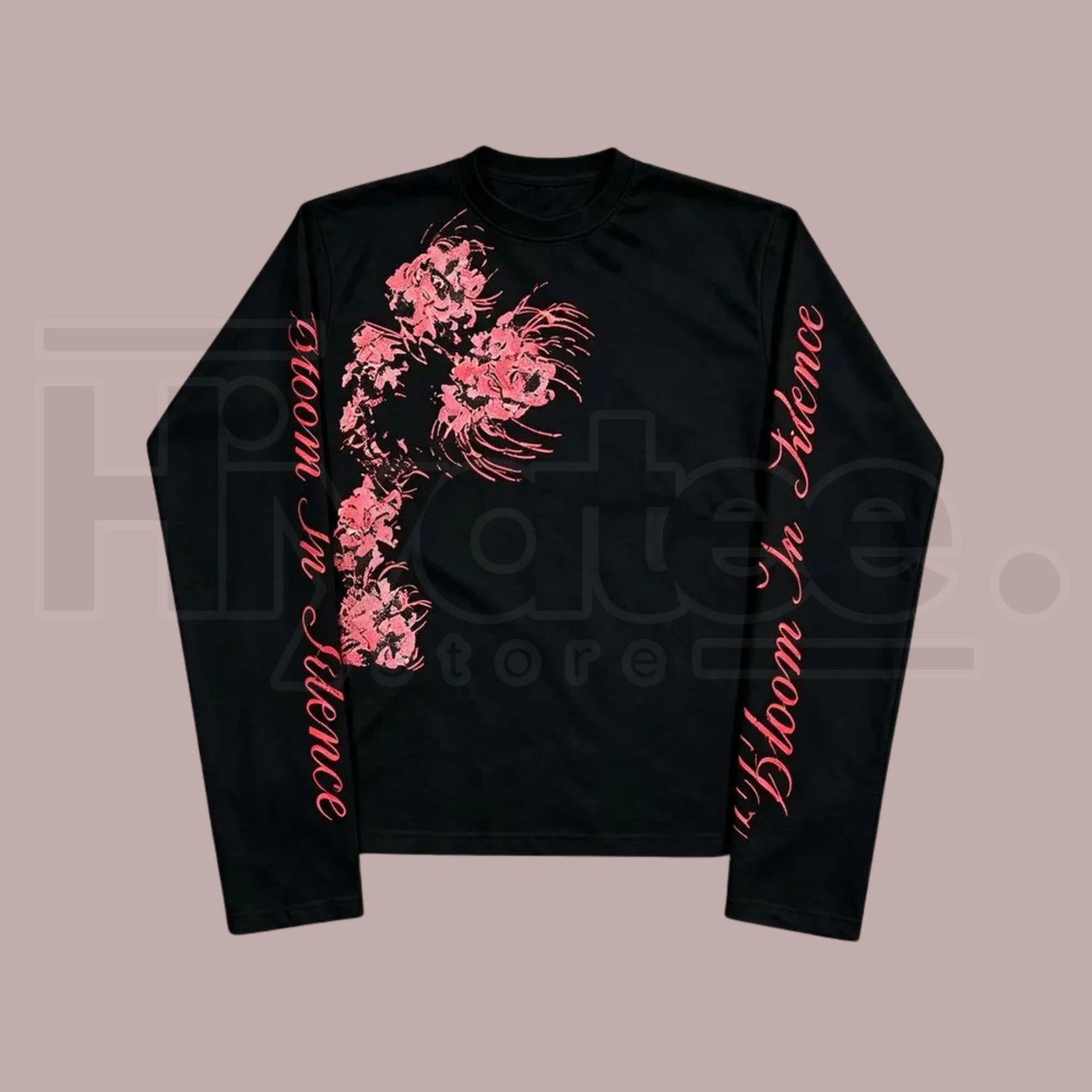 White Diagonal Floral Distressed Long Sleeve Tee – Vintage Cropped Slim Top