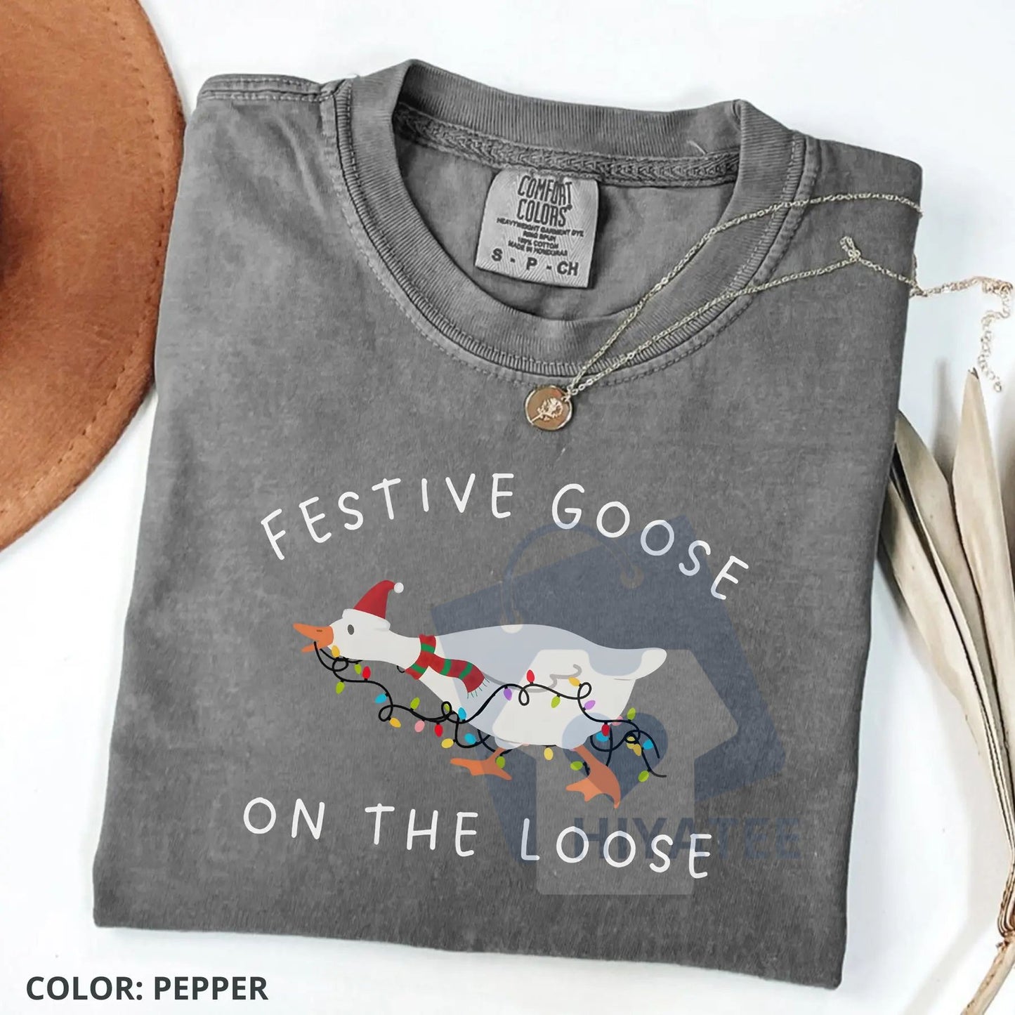 Festive Goose on the Loose Christmas T-Shirt
