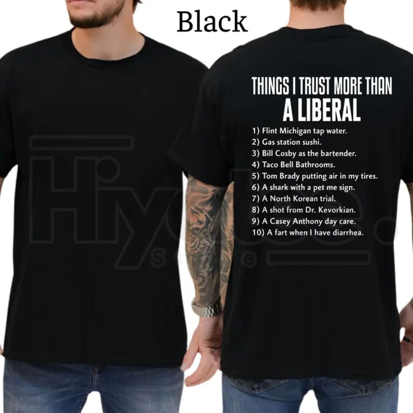 Things I Trust More Than A Liberal T-Shirt – Funny Conservative Patriot Men’s Tee, Sarcastic Political Graphics Shirt