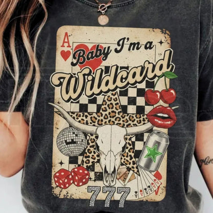 Comfort Colors® Trendy Cowgirl T-Shirt – Retro Wild Card Collage Tee, Wild West Graphic Quotes Country Shirt