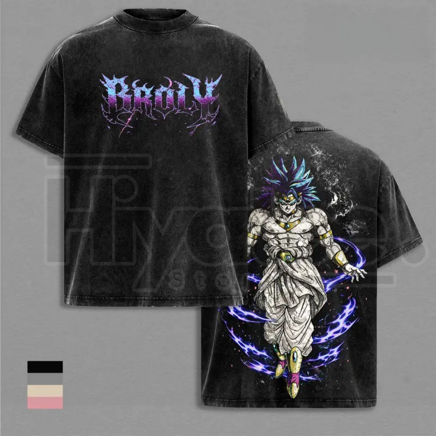 Legendary Saiyan Vintage Washed T-Shirt – Heavyweight Cotton Unisex Anime Graphic Tee