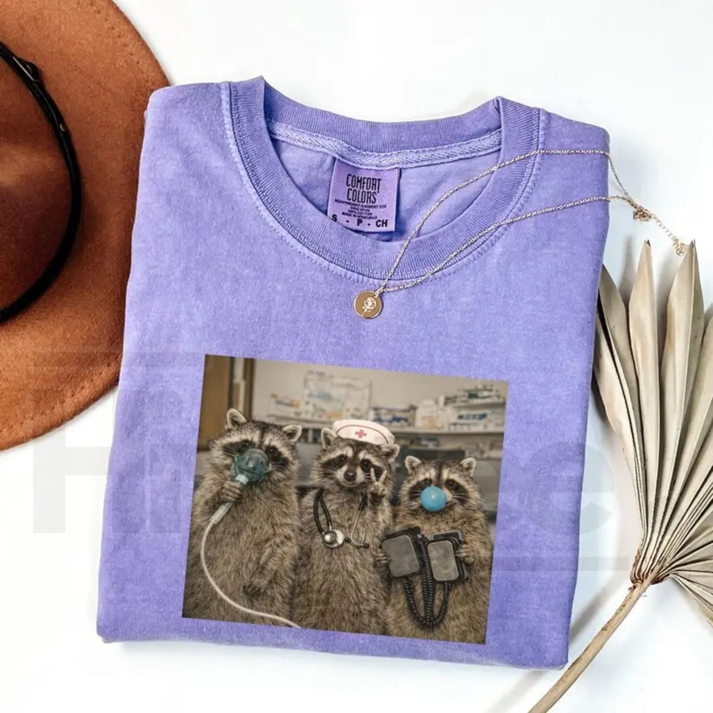 Comfort Colors Nurse Raccoon Shirt Funny ER Graphic Tee