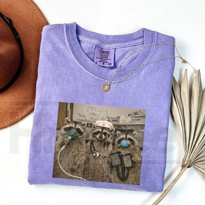 Comfort Colors Nurse Raccoon Shirt Funny ER Graphic Tee