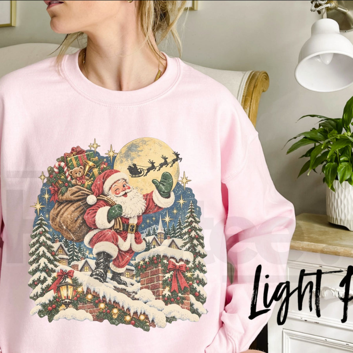 Vintage 90s Retro Santa Christmas Sweatshirt, Classic Holiday Graphic Pullover