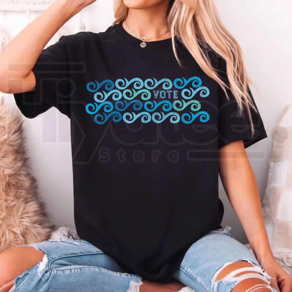 Vote Blue Waves T-Shirt – Democrat Election Political Graphic Tee