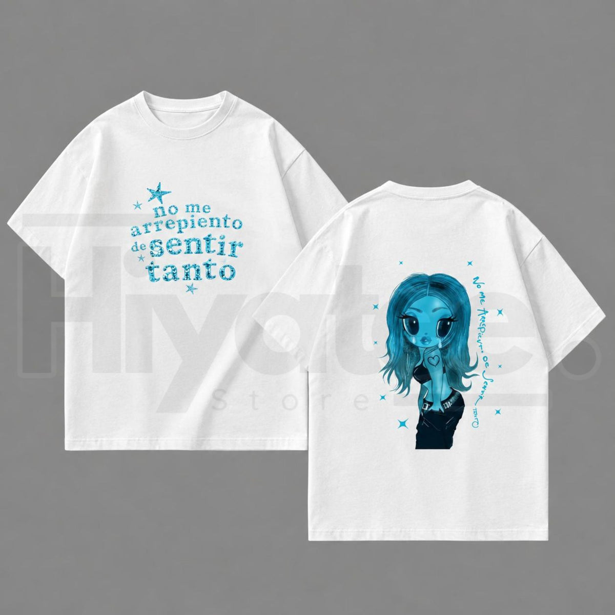 Vintage Blue Graphic Unisex Cotton T-Shirt – Aesthetic Art Print Tee