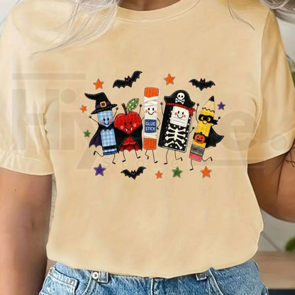 Comfort Colors Halloween Teacher Cute School Supplies Tee