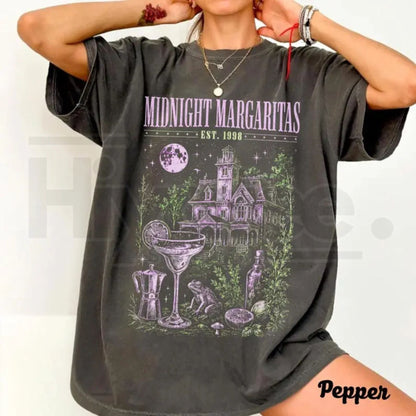 Midnight Margaritas Comfort Colors Shirt Witchy Cocktail Halloween Tee