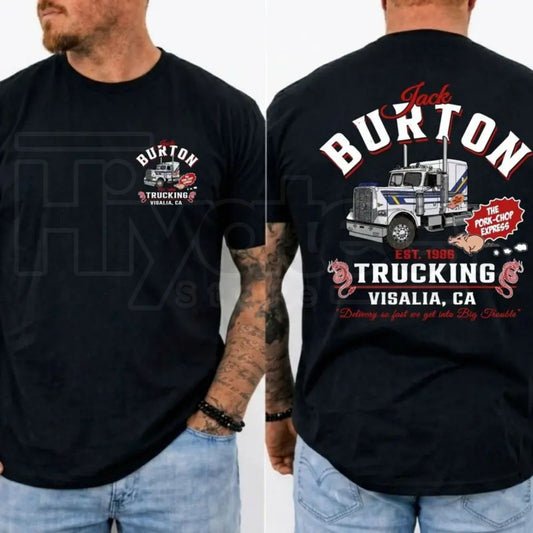 Jack Burton Trucking T-Shirt – Vintage Big Trouble in Little China Trucker Graphic Tee - Hiyatee