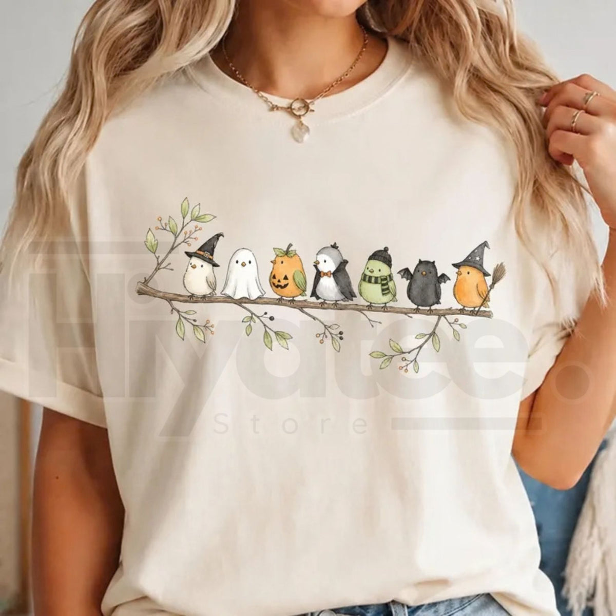 Comfort Colors Halloween Birds on a Branch Spooky Tee
