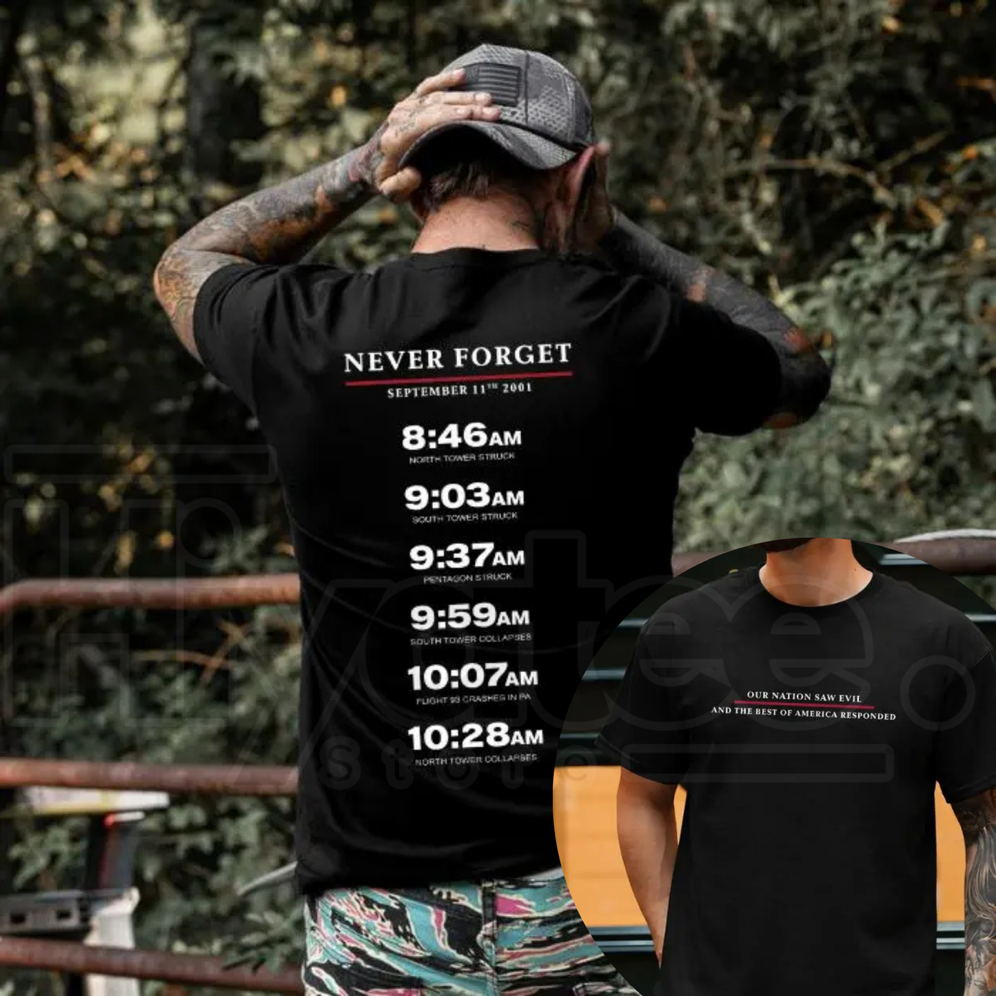 Never Forget September 11 Memorial Timeline T-Shirt