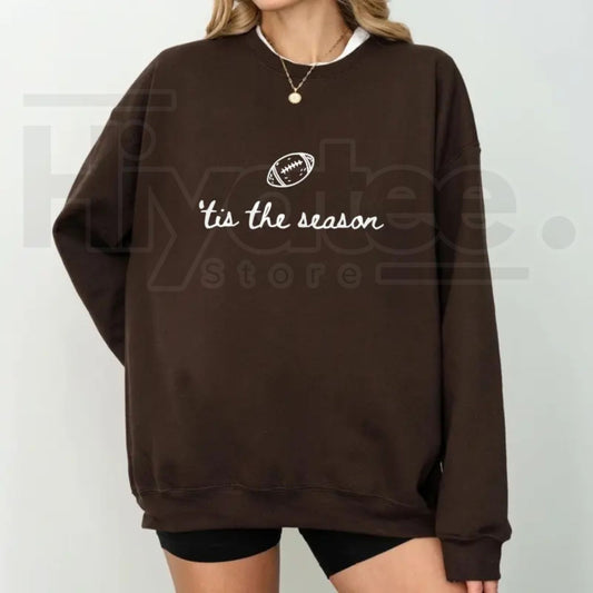 Football Season Sweatshirt – Tis The Season Game Day Crewneck, Cozy Football Mom Fall Pullover
