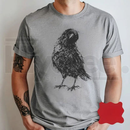 Comfort Colors Crow Sketch Gothic Raven Bird Tee