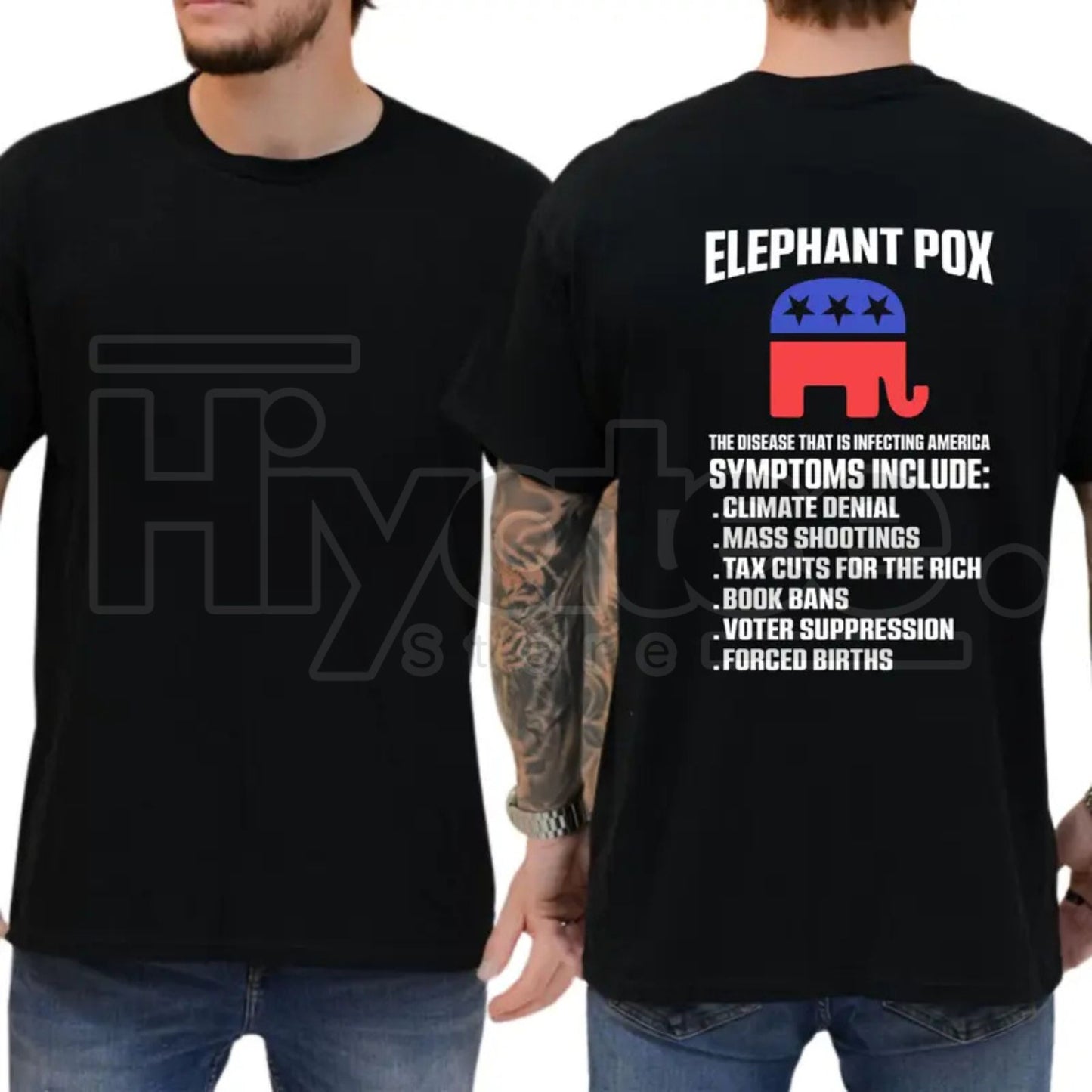 "Elephant Pox" – Funny Political Satire Graphic Top