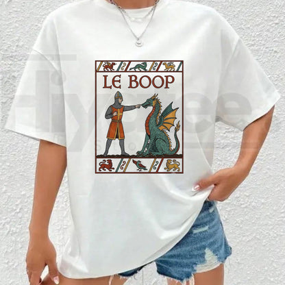 Le Boop Medieval Fantasy T-Shirt – Funny Dragon Knight Graphic Tee for Book Lovers