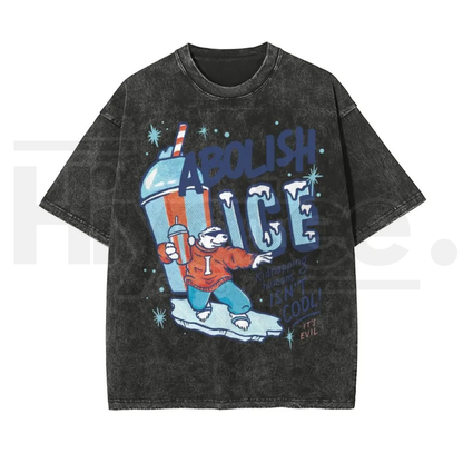 Men's Oversized Retro Washed Stretch Cotton T-Shirt – Short Sleeve Casual Round Neck Streetwear Tee