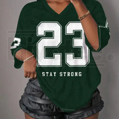 Y2K Retro Mesh Breathable Sports Jersey V-Neck T-Shirt