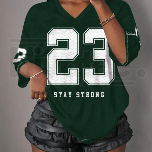 Y2K Retro Mesh Breathable Sports Jersey V-Neck T-Shirt