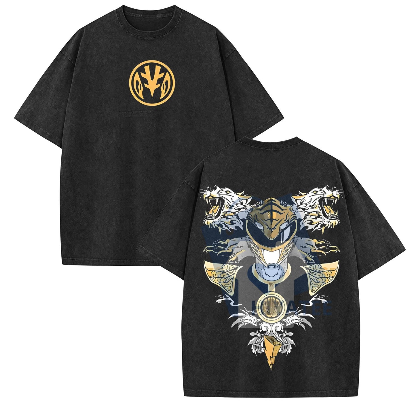 Mighty Morphin Power Rangers T-Shirt – Washed Heavy Cotton, Unisex Graphic Tee, 90s Nostalgia Apparel