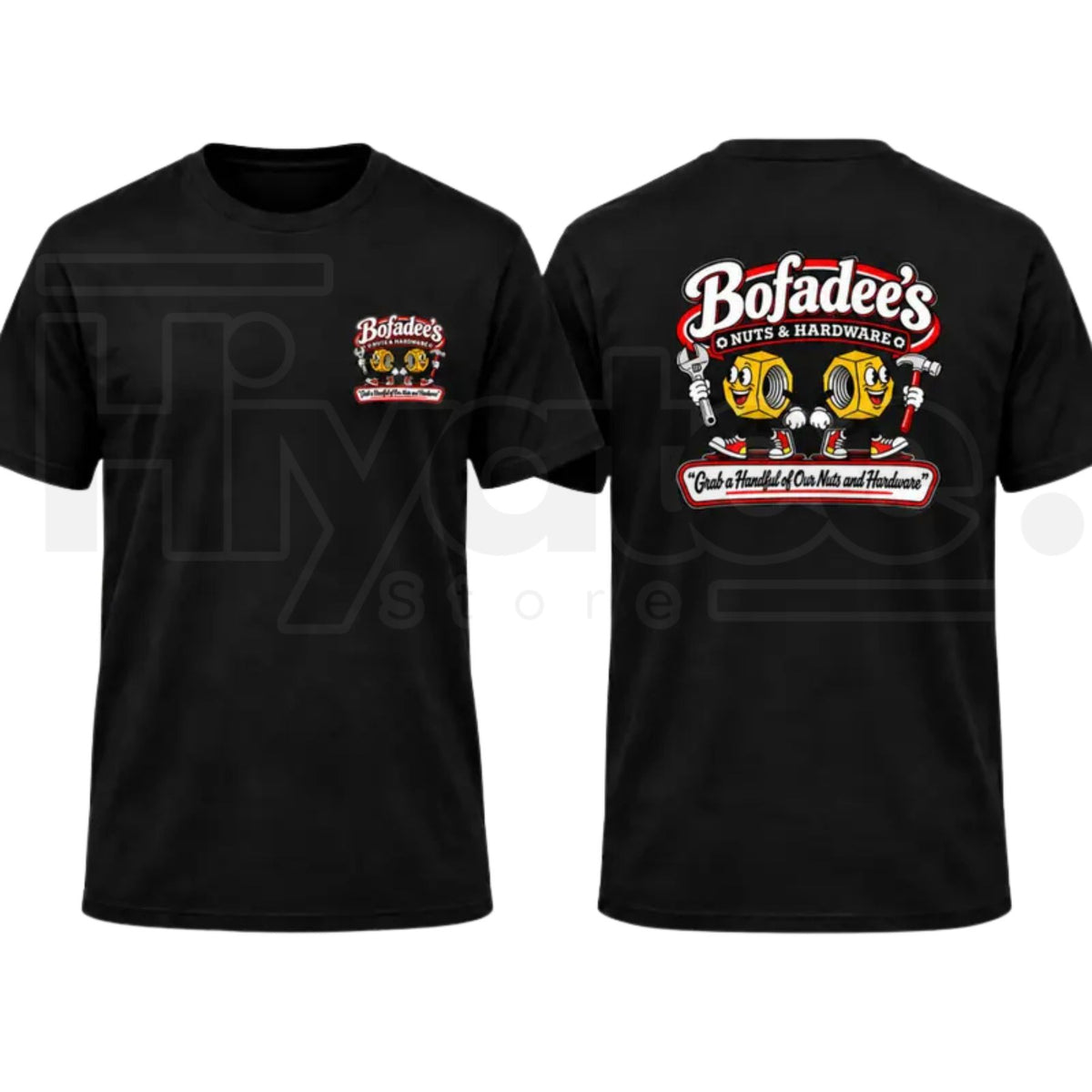 BOFADEES NUTS AND HARDWARE Funny T-Shirt – Bofadee's Logo Parody Tee