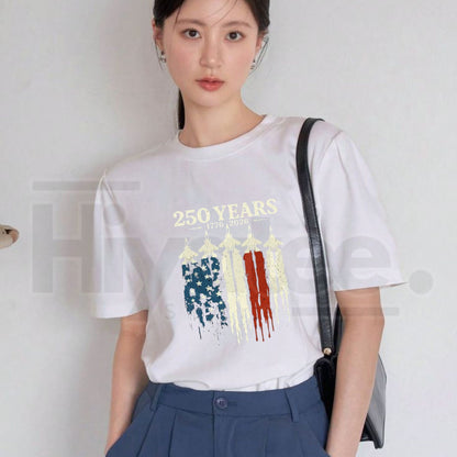"USA 250th Anniversary" Vintage 1776–2026 – Retro Patriotic Cotton Top