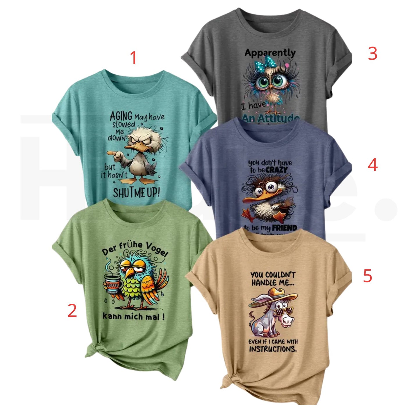 "Funny Pet Personalities" – Cute Animal Humor Cotton Graphic Top