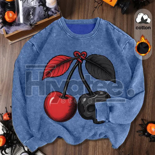 Women's Vintage Soft Pullover Sweatshirt – Fleece Lined, Round Neck Long Sleeve for Fall & Winter