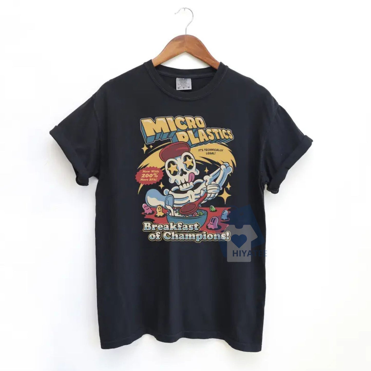 Micro Plastics Breakfast Skull Comfort Colors Shirt, Funny Food Graphic Tee, Skeleton Tshirt
