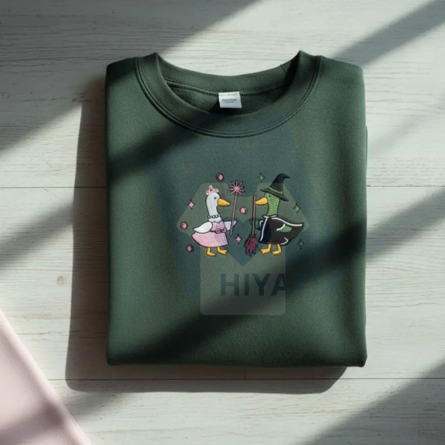 Wicked Goose Embroidered Sweatshirt – Funny "For Good" Broadway Goose Crewneck