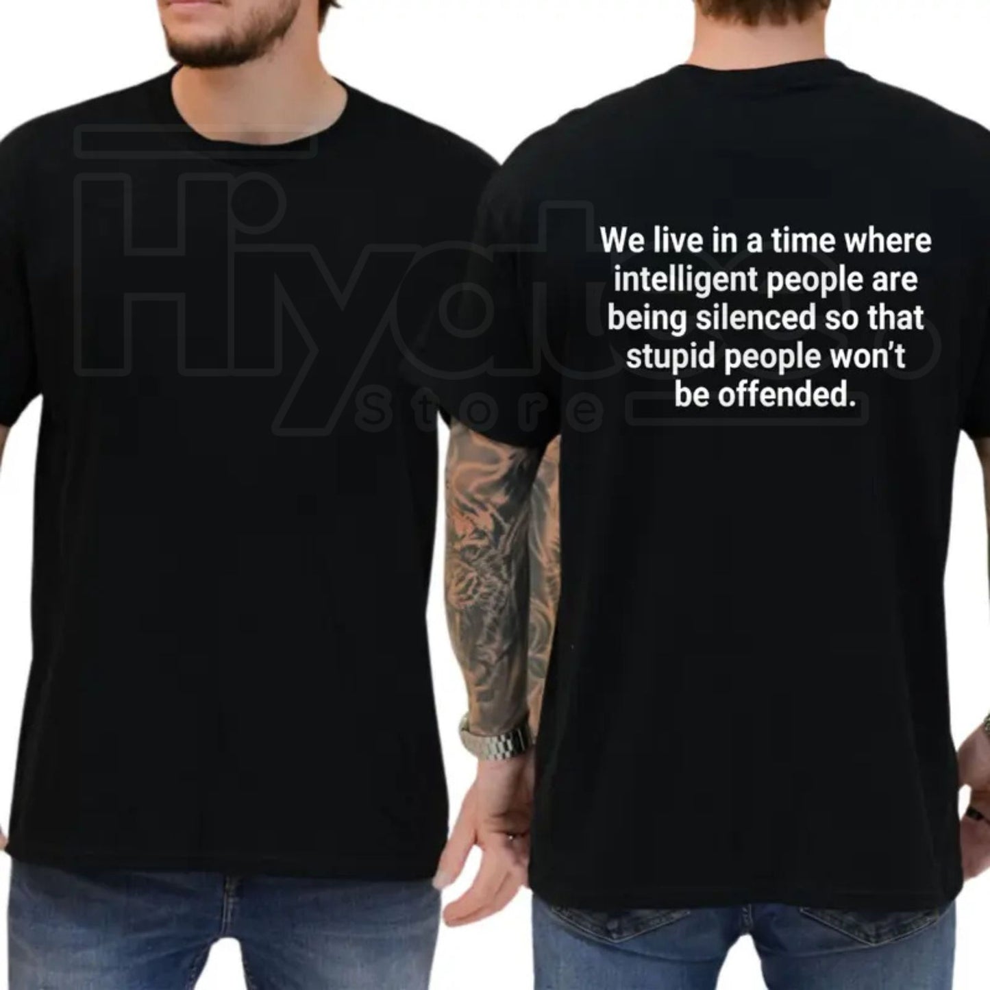 We Live In A Time Intelligent People Are Being Silenced T-Shirt – Funny Sarcastic Quote Tee