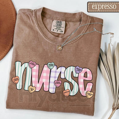 Comfort Colors® Nurse Valentine's Day Candy Heart Shirt