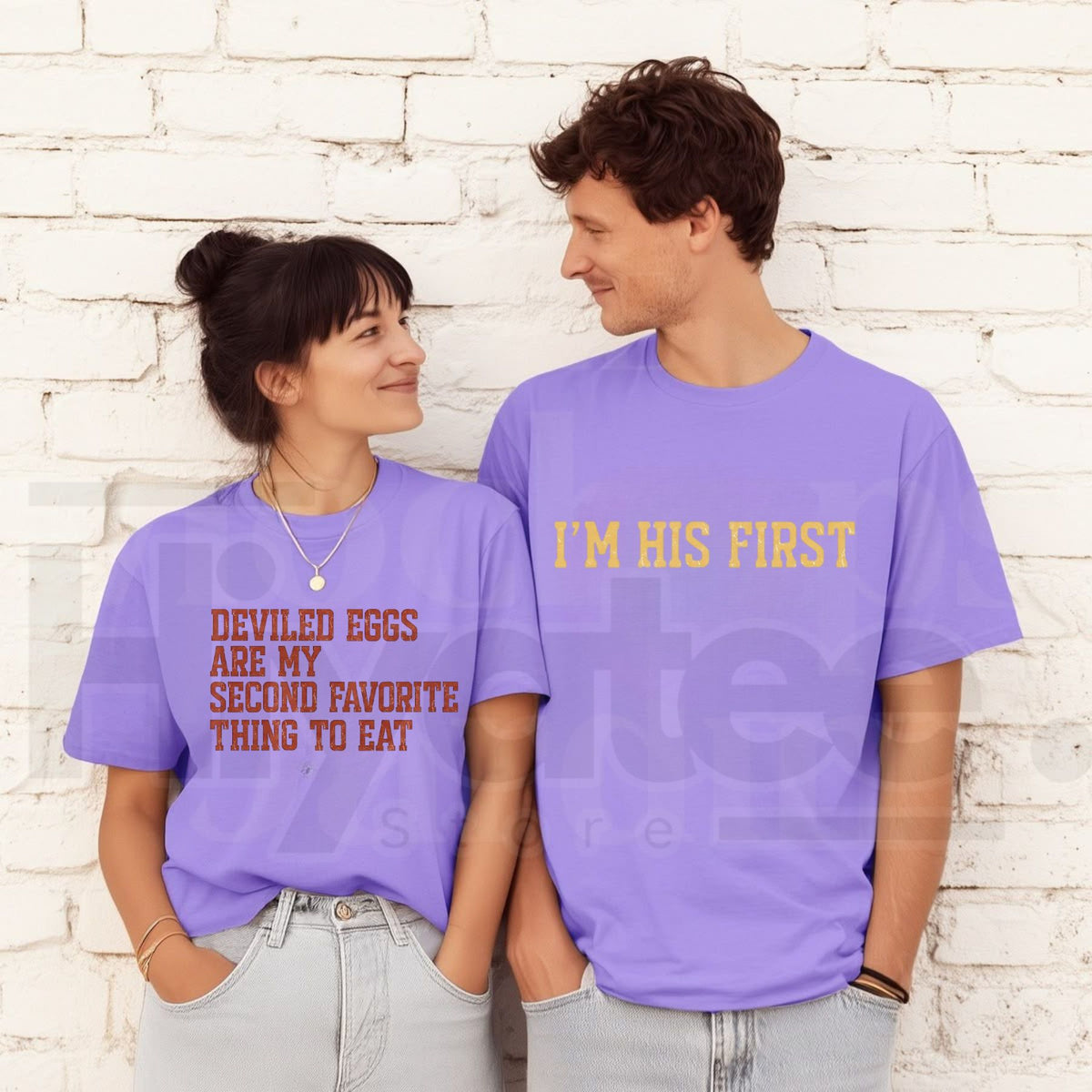 Comfort Colors Deviled Eggs Thanksgiving Couples T-Shirt – Funny Matching Tee