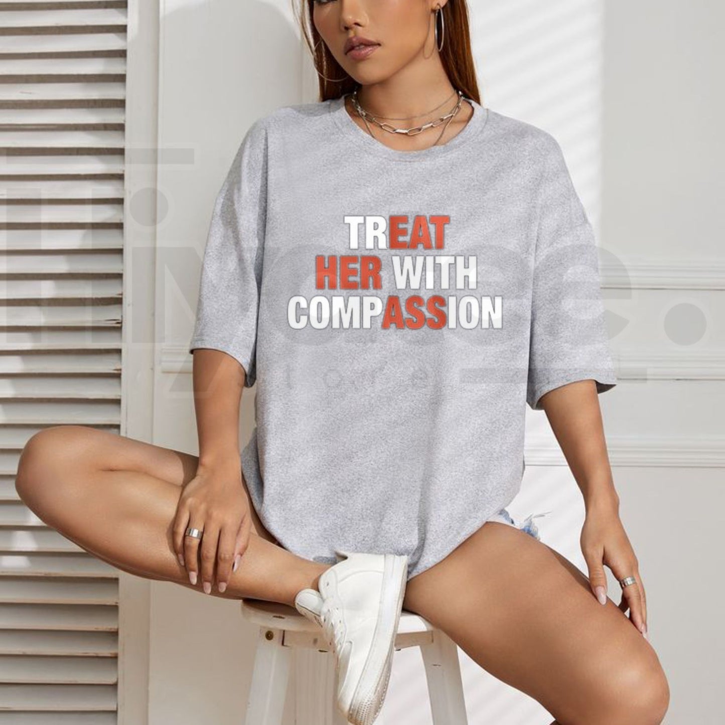 Treat Her With Compassion T-Shirt – Mental Health Awareness Kindness Graphic Tee