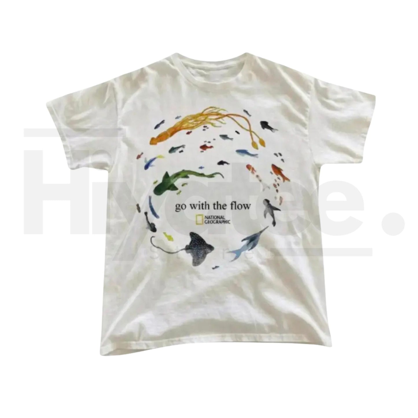 Marine Animals Go With The Flow T-Shirt – Gothic Grunge Ocean Tee