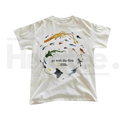 Marine Animals Go With The Flow T-Shirt – Gothic Grunge Ocean Tee