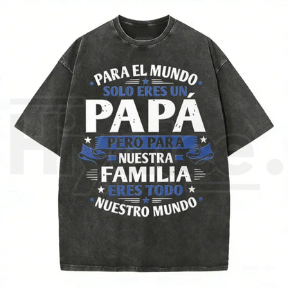 Premium "Papa" Vintage Washed T-Shirt – High-Quality Father’s Day Graphic Tee