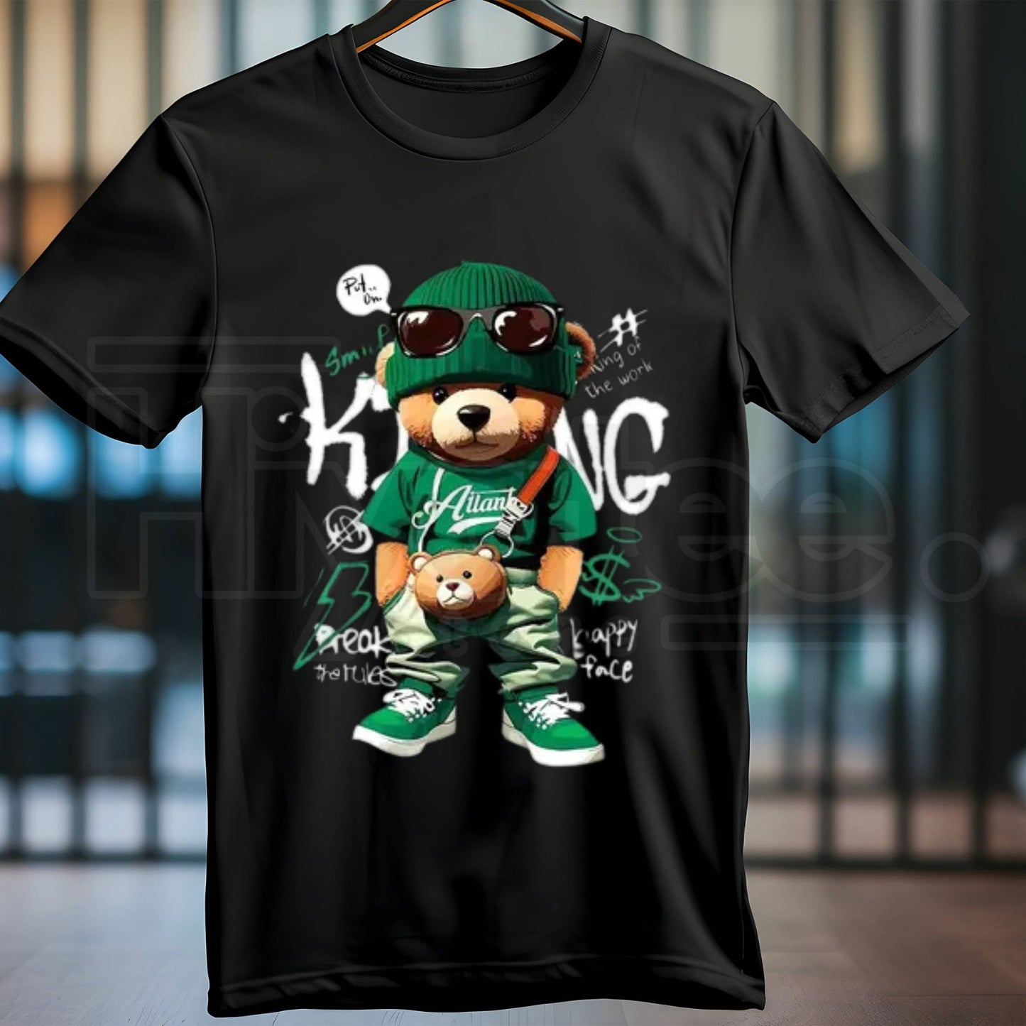 Womens Casual Bear Graphic T-Shirt – Alphabet Pattern Cotton Knit Crewneck Tee