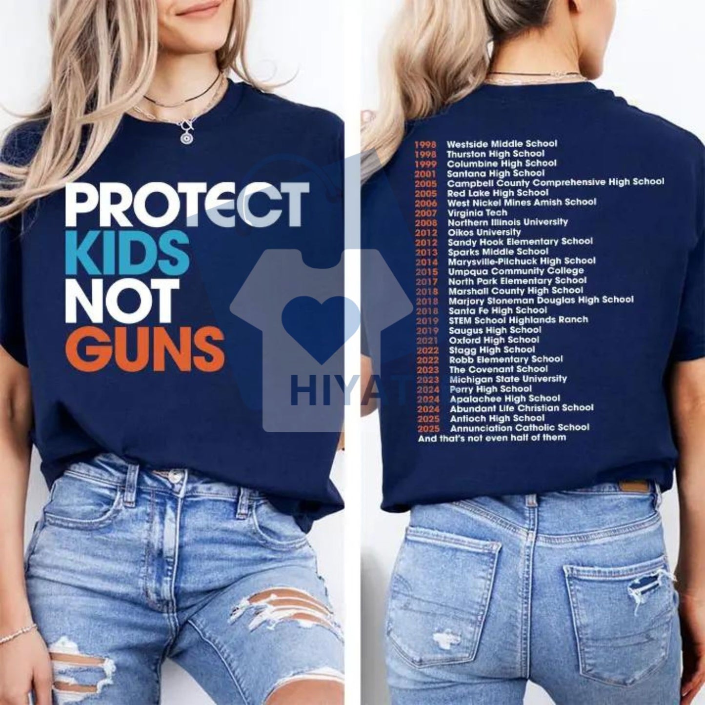 "Protect Kids Not Guns" T-Shirt – 2-Sided Gun Reform & Social Justice Tee