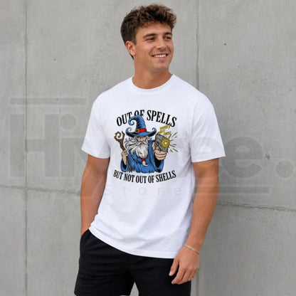 Funny Wizard Magic Parody T-Shirt – Comic Fantasy Streetwear Graphic Tee