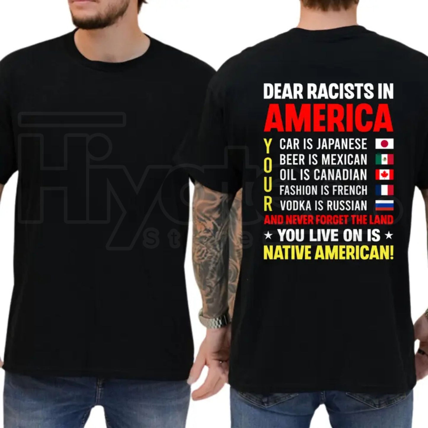 Dear Racists In America T-Shirt – Funny Political Liberal Democrat Tee