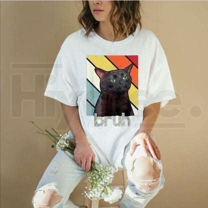 Funny Bros & Cat Meme Graphic Cotton T-Shirt for Boys – Cute Valentine's Day Gift for Kids