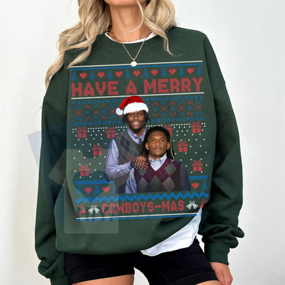 Merry Pickens Lamb Christmas Ugly Graphic Sweatshirt: Best Duo Pic and CeeD Christmas Sweater, NFL Fan Holiday Gift