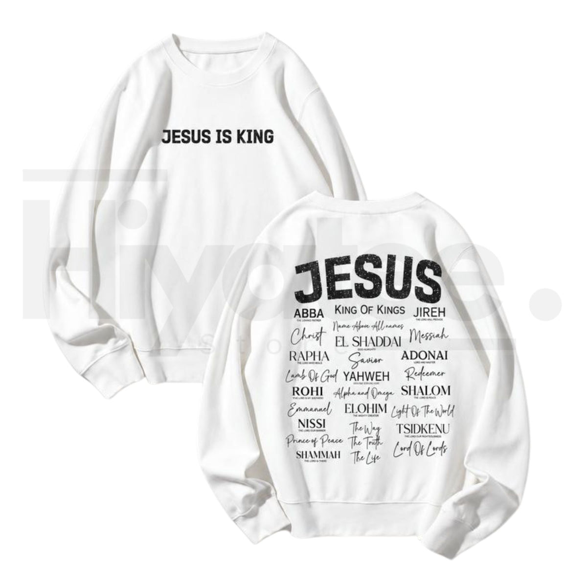 Jesus Is King Back Print Faith Crewneck Sweatshirt – Christian Aesthetic Graphic Sweater for Men & Women